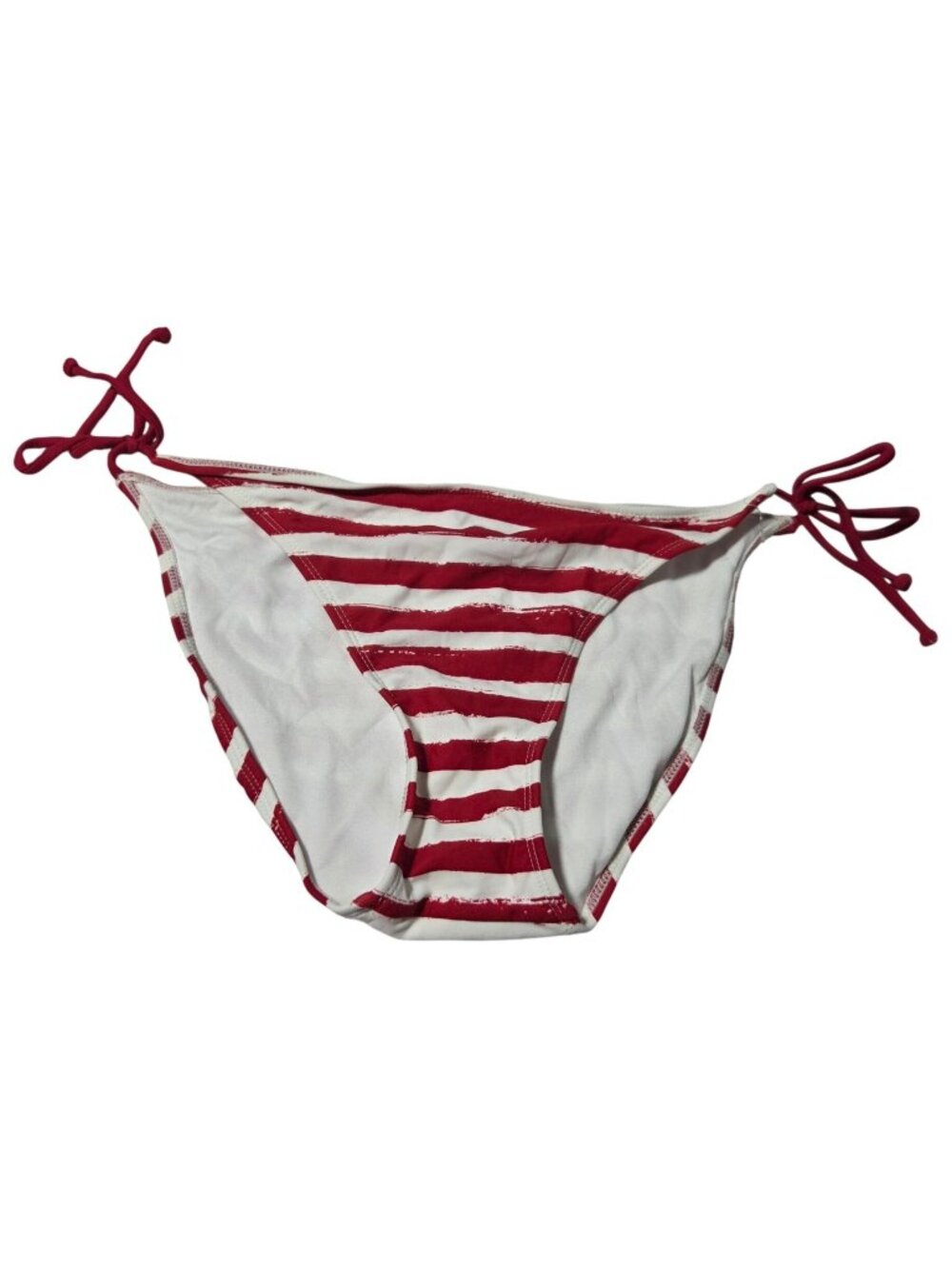 Xhilaration Striped Bikini Bottom Size XL Red White Adjustable Side Tie Swimwear